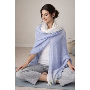 Lululemon Wrap Scarf One Size Ombre Gauzy Cotton Linen Blend Yoga